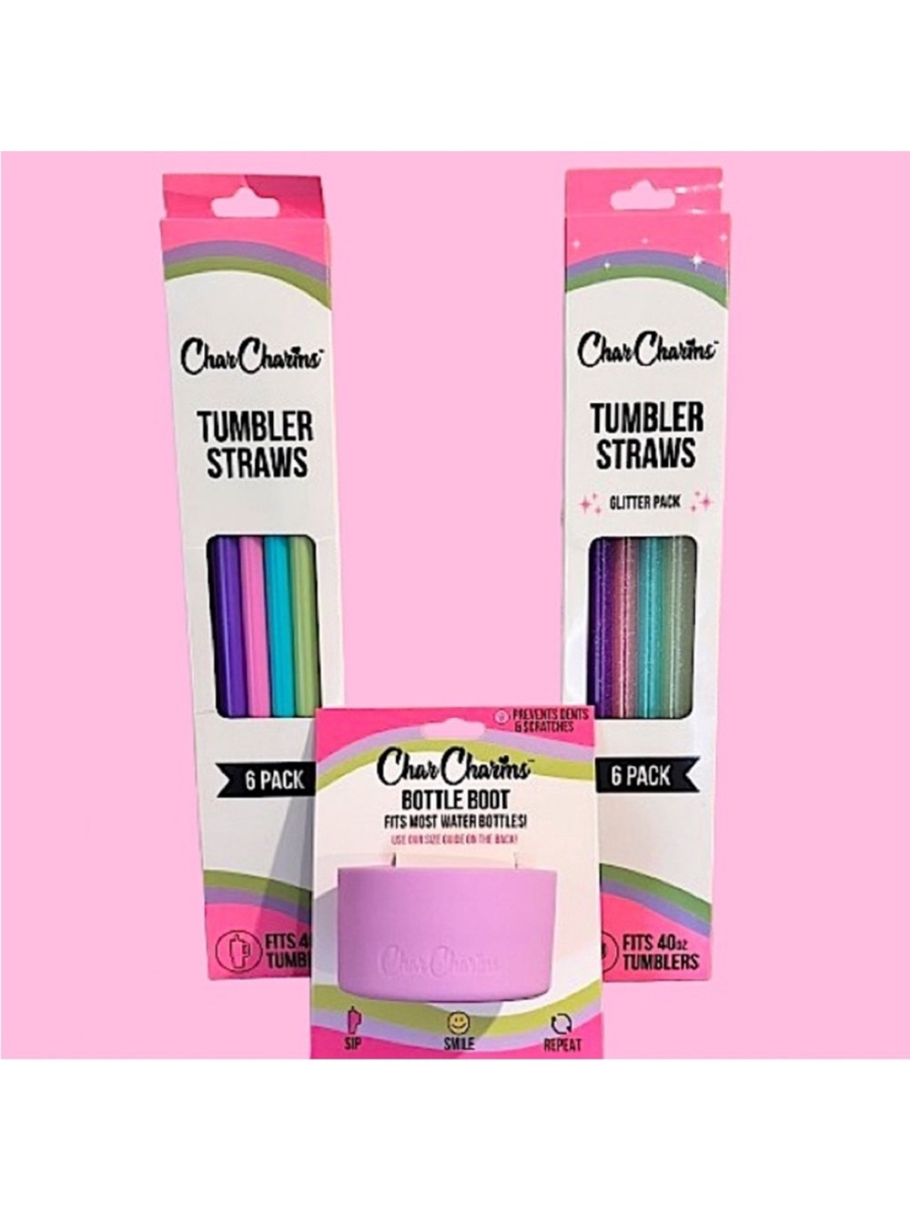 🆕-Char Charms- Water Bottle
Accessories Set. Boot Plus 2 Boxes of Tumbler Straws